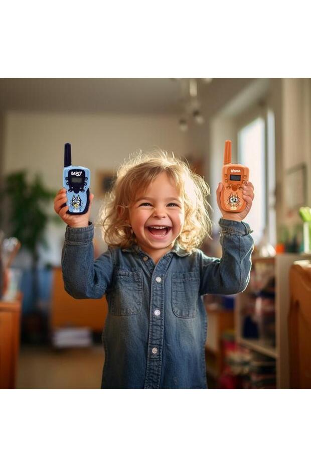 Set walkie talkie pentru copii Technologies BLUEY, Raza 1 km, 16 canale (Albastru/Portocaliu) - 2