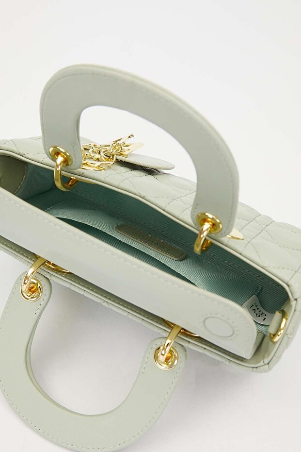 حقيبة يد مع إكسسوارات حزام سلسلة خضراء - 3