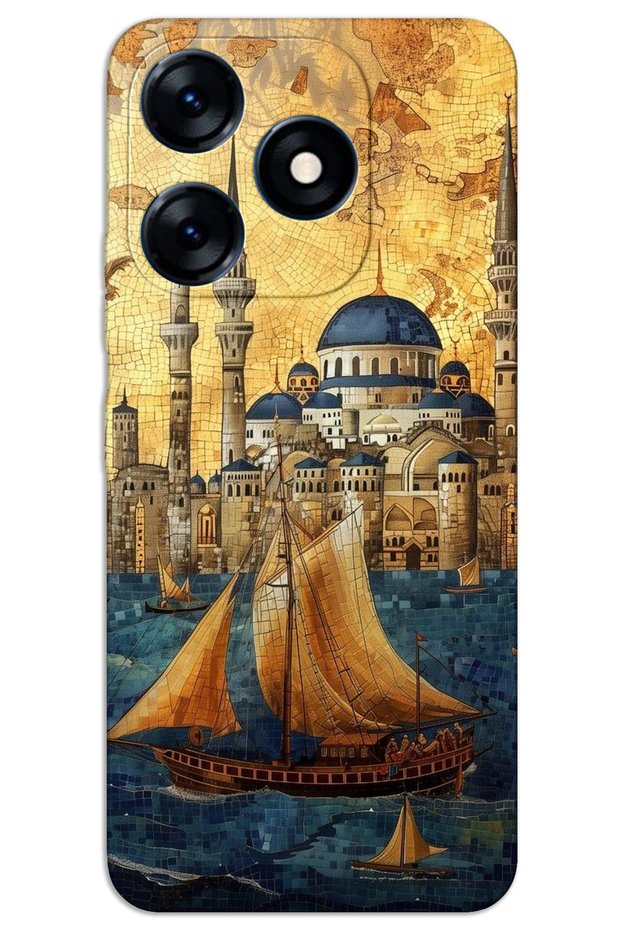 Tecno Spark 20C Case Hd Pattern Printed Back Cover - Sailboat Süleymaniye