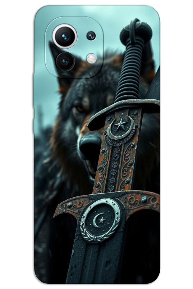 Xiaomi Mi 11 Case Hd Pattern Printed Back Cover - Moon Star Sword