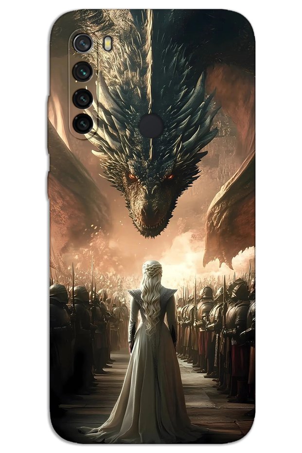 غطاء خلفي مطبوع بنمط HD لهاتف Xiaomi Redmi Note 8 - تنين