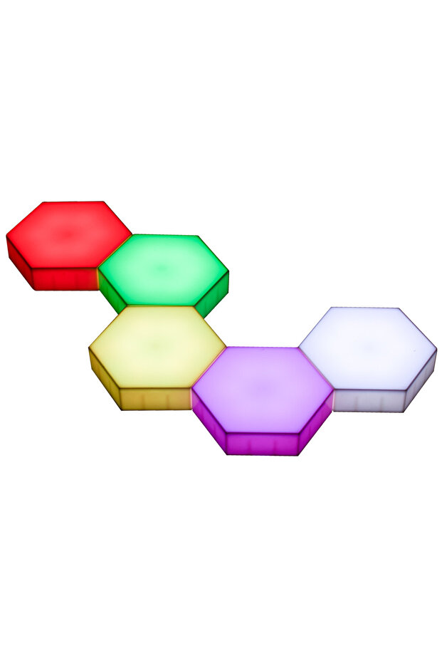 Modular lamp, 5 pieces, LED, Remote control, Multicolor - 6