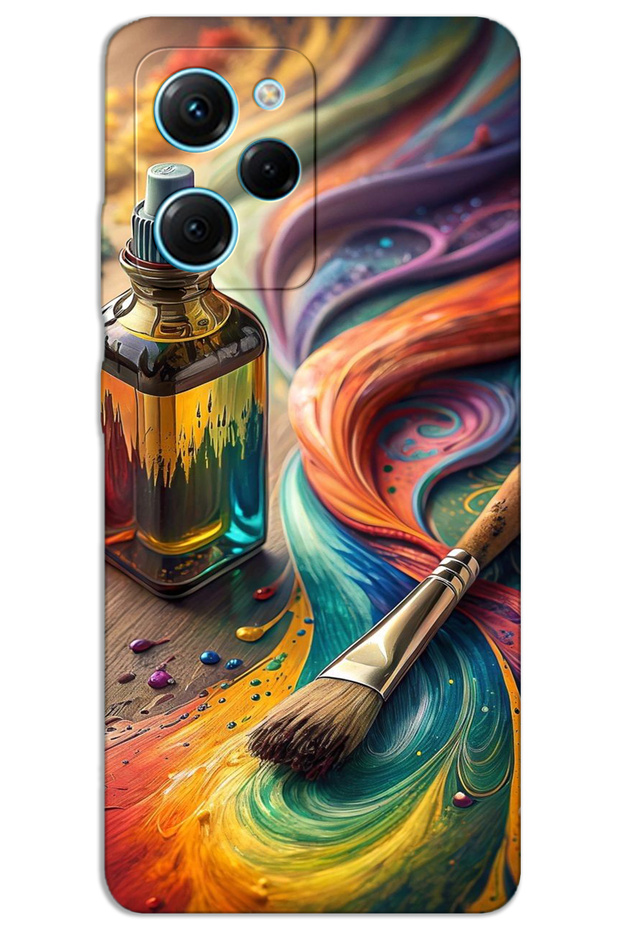 Xiaomi Poco X5 Pro Case Hd Pattern Printed Back Cover - Brush Palette