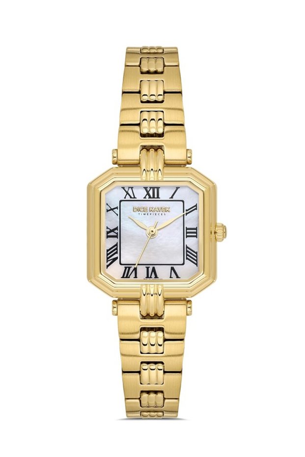 Dk.1.Ag1412.06 Mother of Pearl Square Dial Steel Cord Steel Case 3 Atm Water Resistant Gold Ren