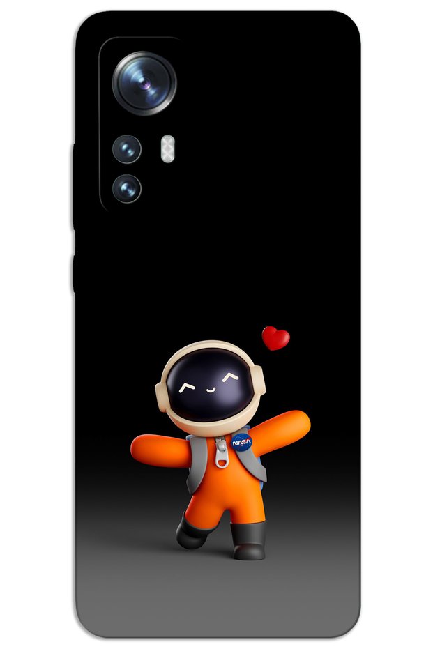 Xiaomi Mi 12 Pro Case Hd Pattern Printed Back Cover - Astronaut Heart