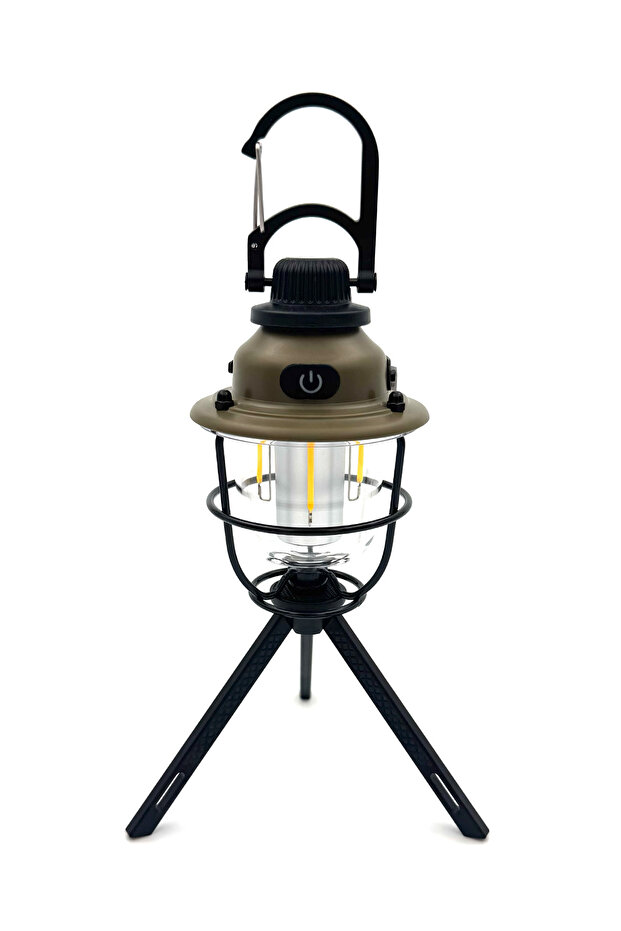 Hag Ayaklı Retro Kamp Lambası Asılabilir Işık Rengi ve Şiddeti Ayarlı Çadır Aydınlatma - 1