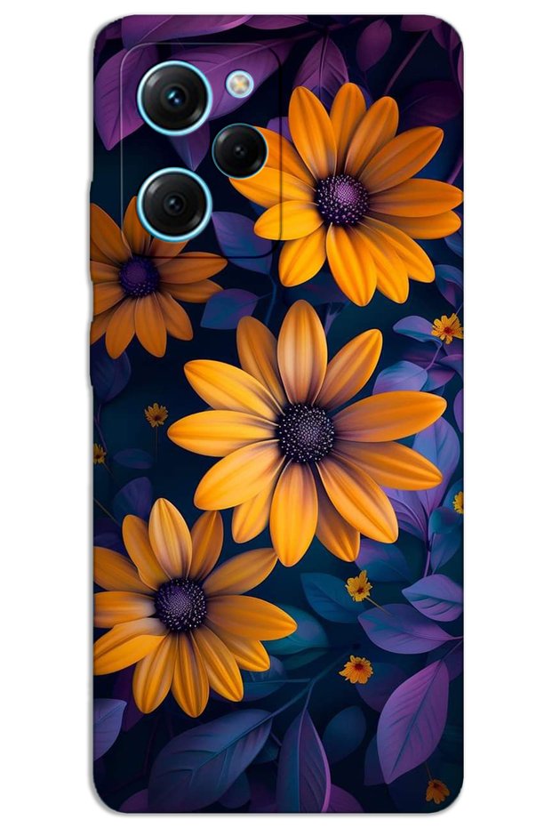 Xiaomi Poco X5 Pro Case Hd Pattern Printed Back Cover - Yellow Flower