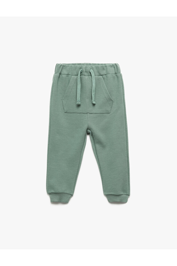 Cotton Jogger Sweatpants with Kangaroo Pocket and Elastic Waist