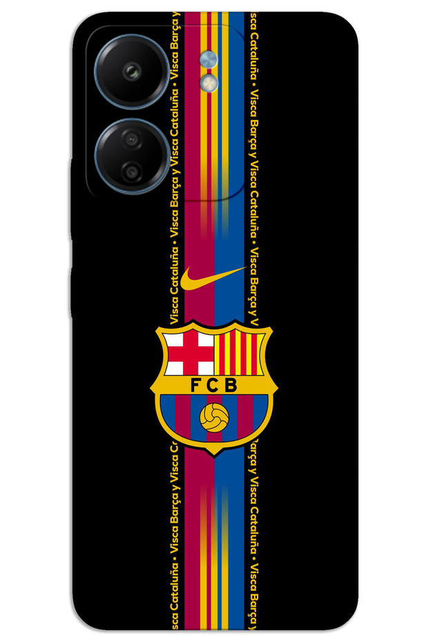 غطاء خلفي مطبوع بنمط HD لهاتف Xiaomi Redmi 13C - برشلونة