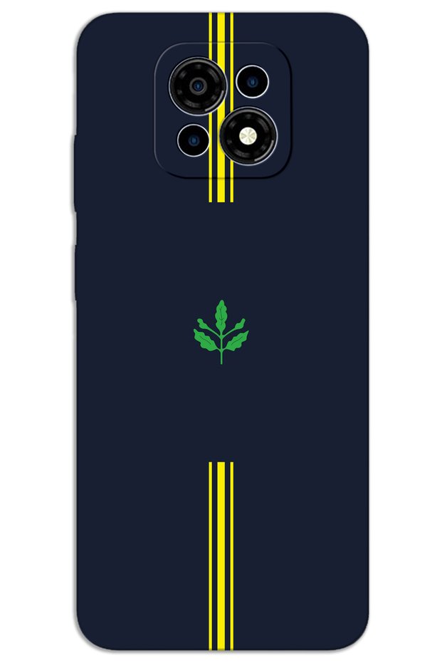 Casper Via M30 Case Hd Pattern Printed Back Cover - Yellow Navy Blue