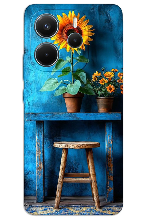 حافظة هاتف Xiaomi Redmi Note 14 ذات غطاء خلفي مطبوع بنمط HD - Art Stool Flower
