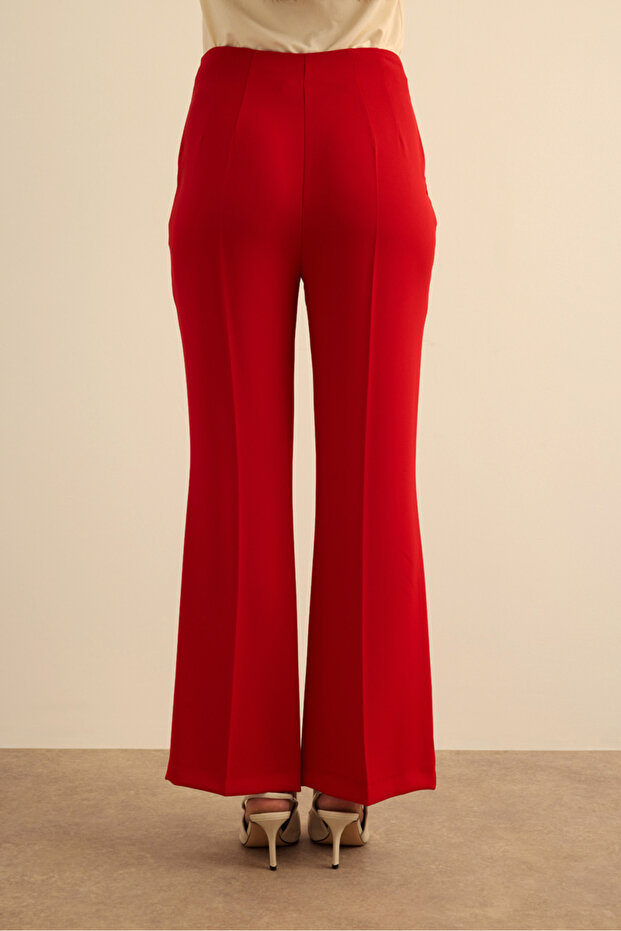 İspanyol Paça Dokuma Pantolon - 6