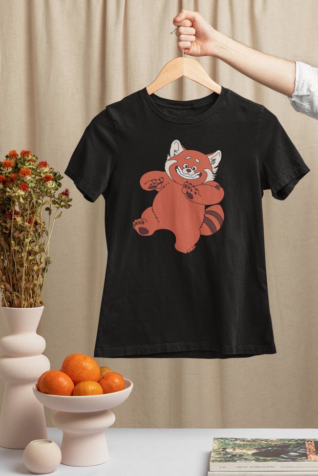 Red Bear Crew Neck 100% Cotton Printed Short Sleeve Children's and Teenager's T-Shirt