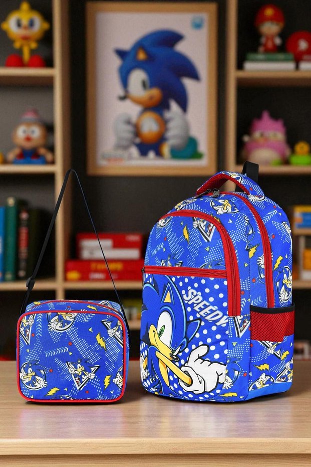 Primary School Bag Male Neon Character Nutrition Backpack Orthopedic Waterproof 3 Compartments with Water Bottle