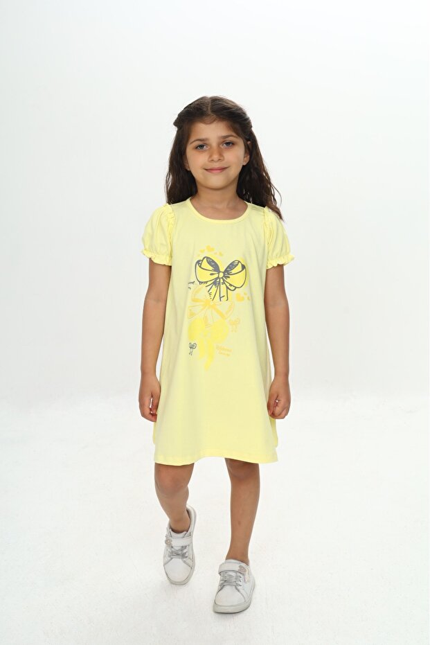Girl's Bow Printed Dress