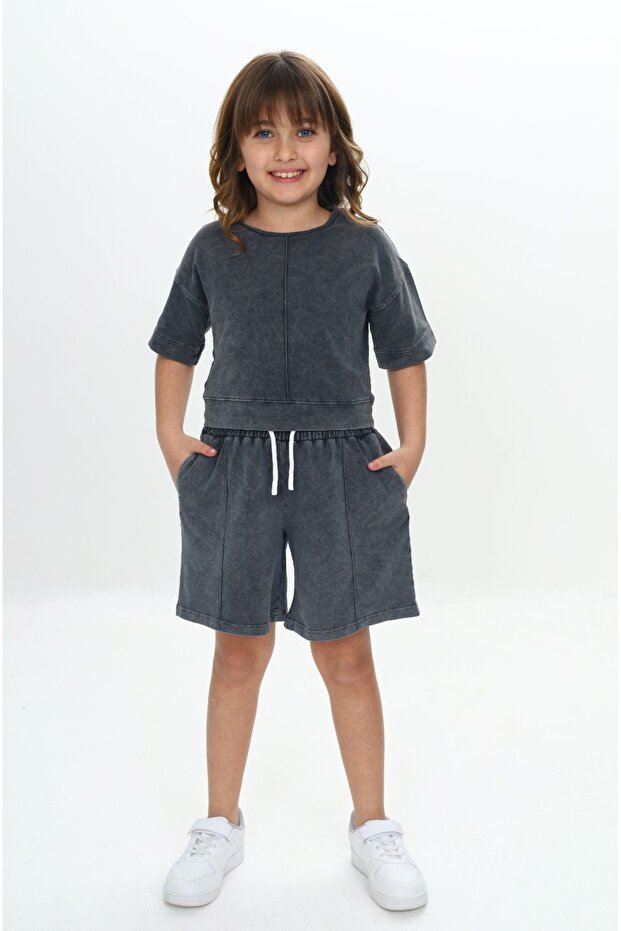 Girl's Washable Crop Shorts Set
