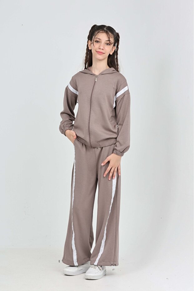 Girl's Stripe Detailed Tracksuit Set