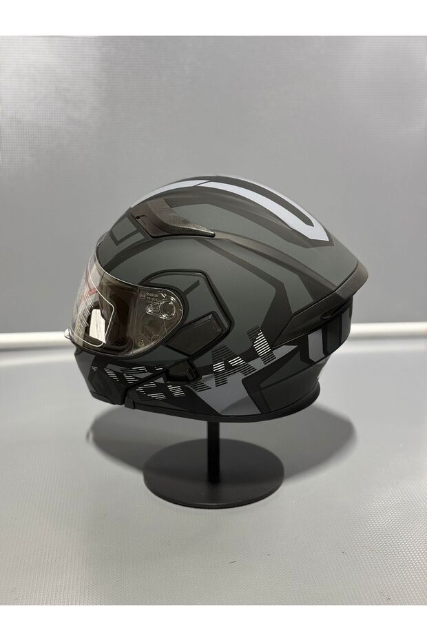 Jk-902 Güneş Vizörlü Çene Açılır Kask H1 GREY - 5