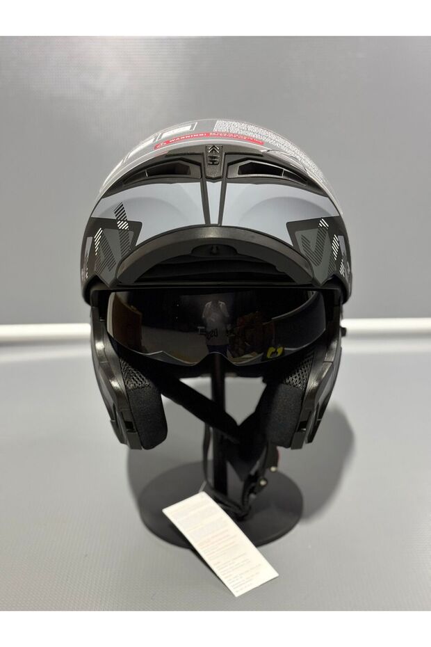 Jk-902 Güneş Vizörlü Çene Açılır Kask H1 GREY - 8