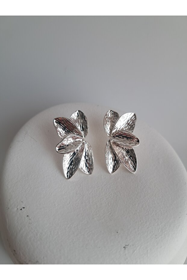 أقراط أوراق فضية - 5