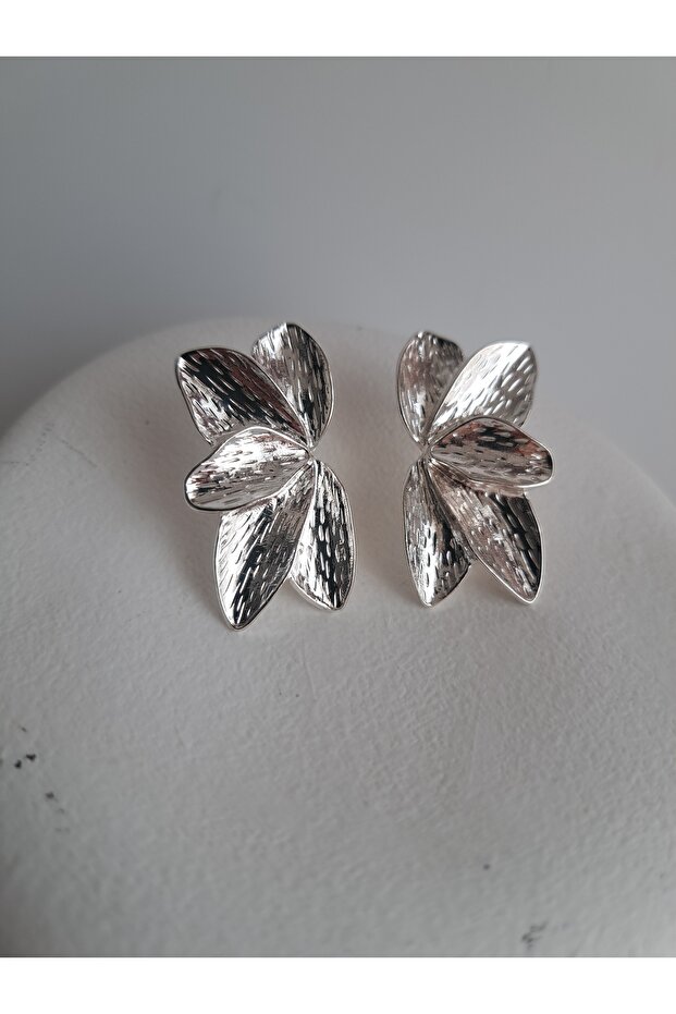 أقراط أوراق فضية - 4