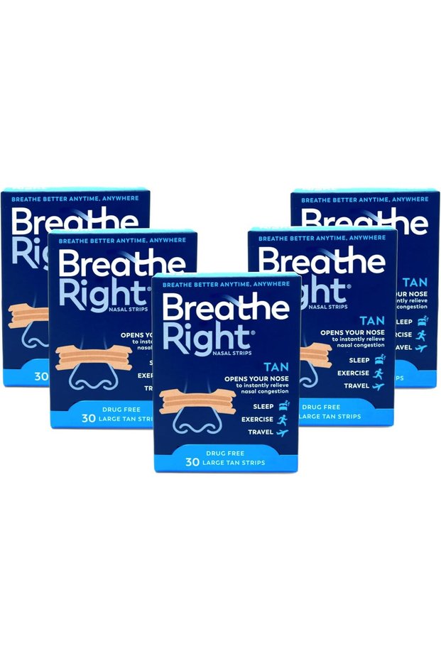 Nasal Strips to Stop Snoring, Drug-Free, Original Tan Large, 30 count, 5 Packages
