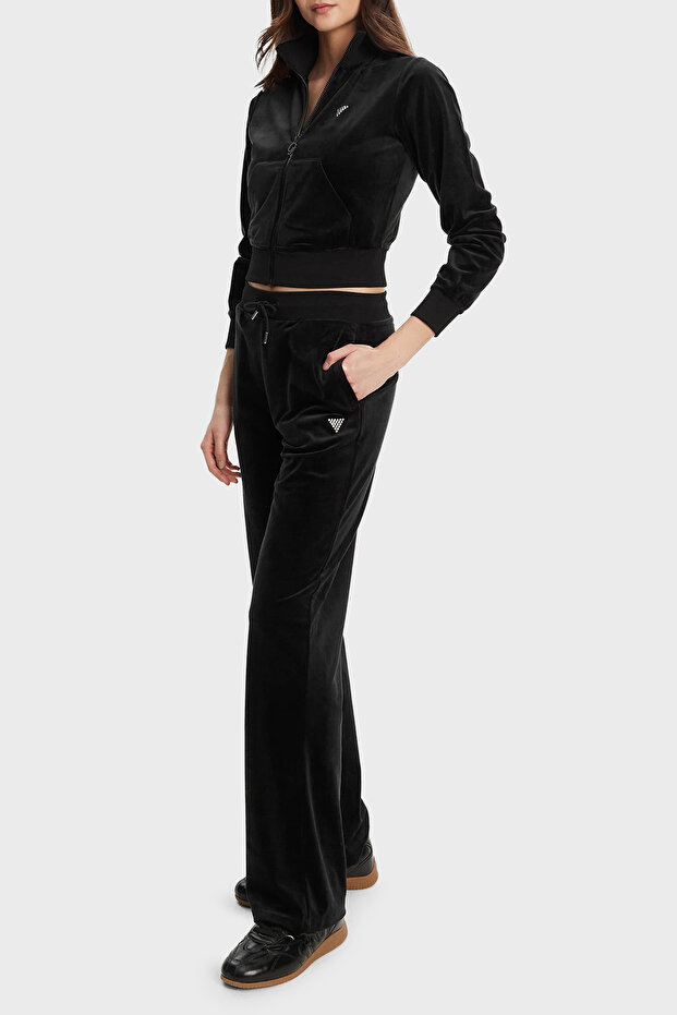 Couture Taşlı Regular Fit Dik Yaka Kadife Crop Sweat V3BQ22K0232 SWEAT V3BQ22 K0232 JBLK - 2