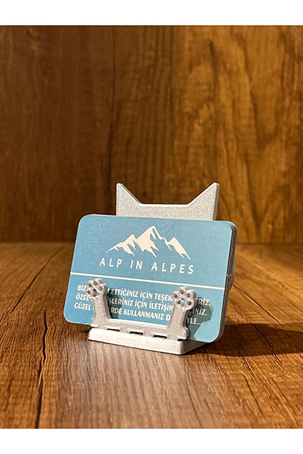 Cat Themed Business Card Holder - Vetpati (Silver Color)