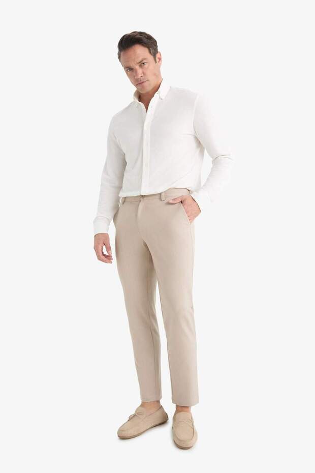 Tailored Fit Düz Paça Her Yöne Esneyen Yumuşak Tuşe Cepli Pantolon C7508AX25AU - 1