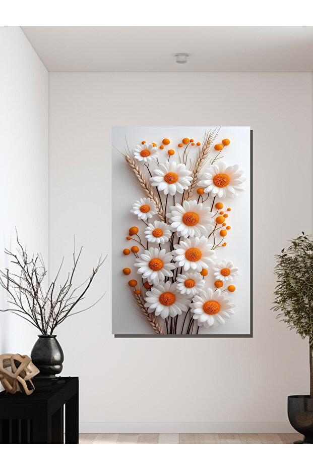 PAPATYA BASKILI KANVAS TABLO - 3