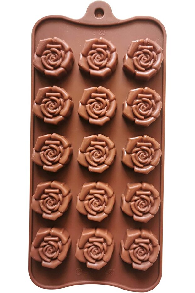Rose Shape Silicone Chocolate Mold (Red)