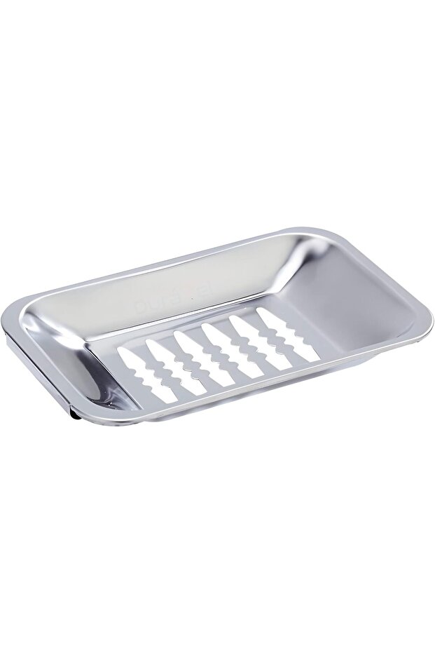 Stainless Steel Soap Dish Holder, Wall-Mounted, Chrome Finish