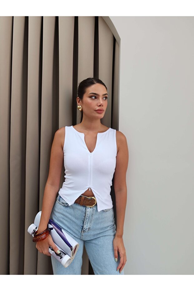 Çift Fermuarlı Bluz - 2