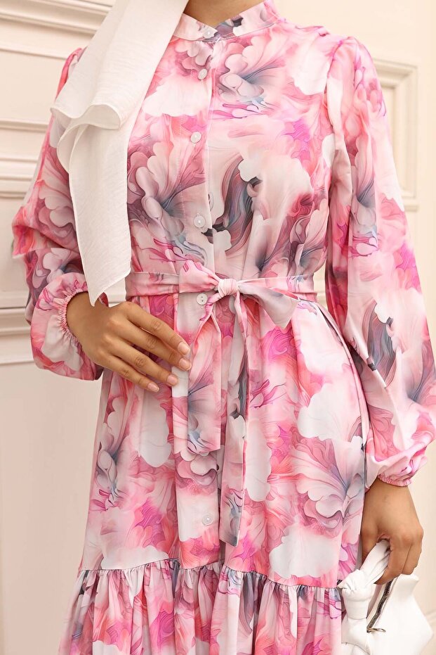 Rochie hijab cu model roz 581 - 3