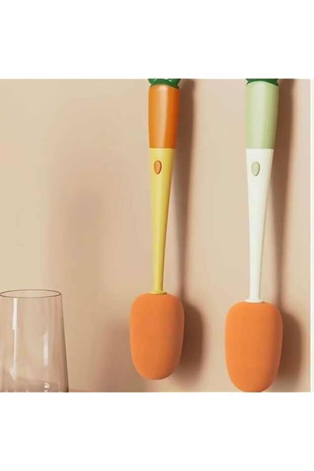 Plastic Cup Cleaning Brush, Cute Carrot Design Multifunction Cleaning Brush For Home