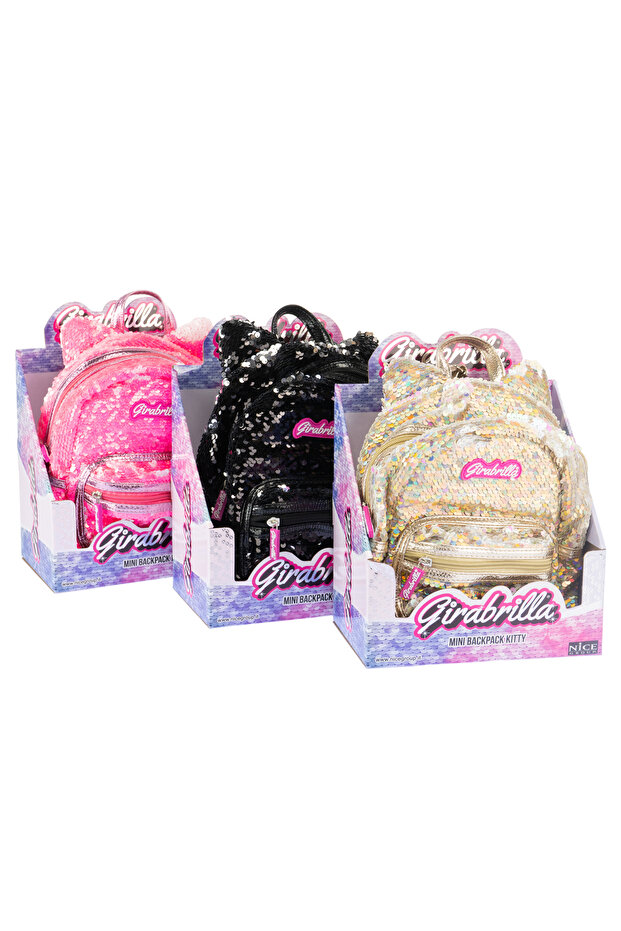 Girabrilla Kitty mini backpack – Kitty pattern with reversible sequins - 4