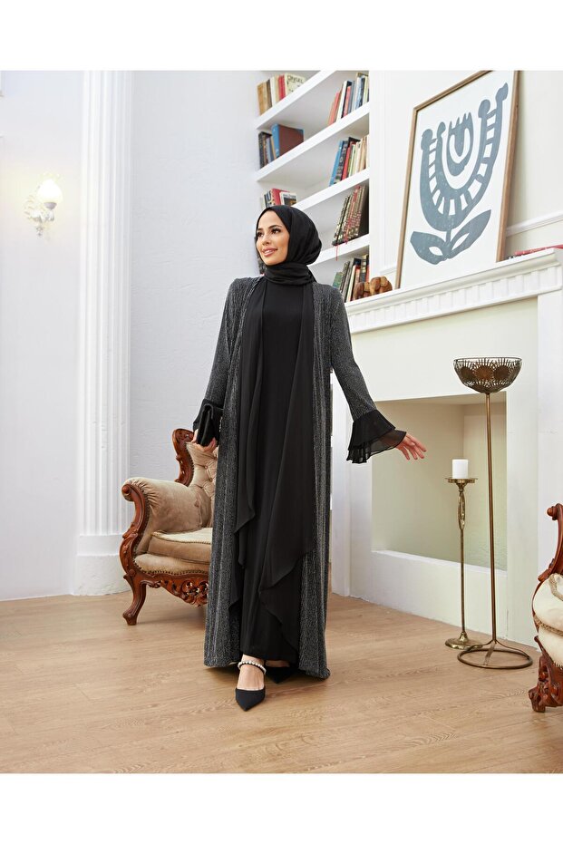 Simli Hırka Elbise Takım Abiye - 5