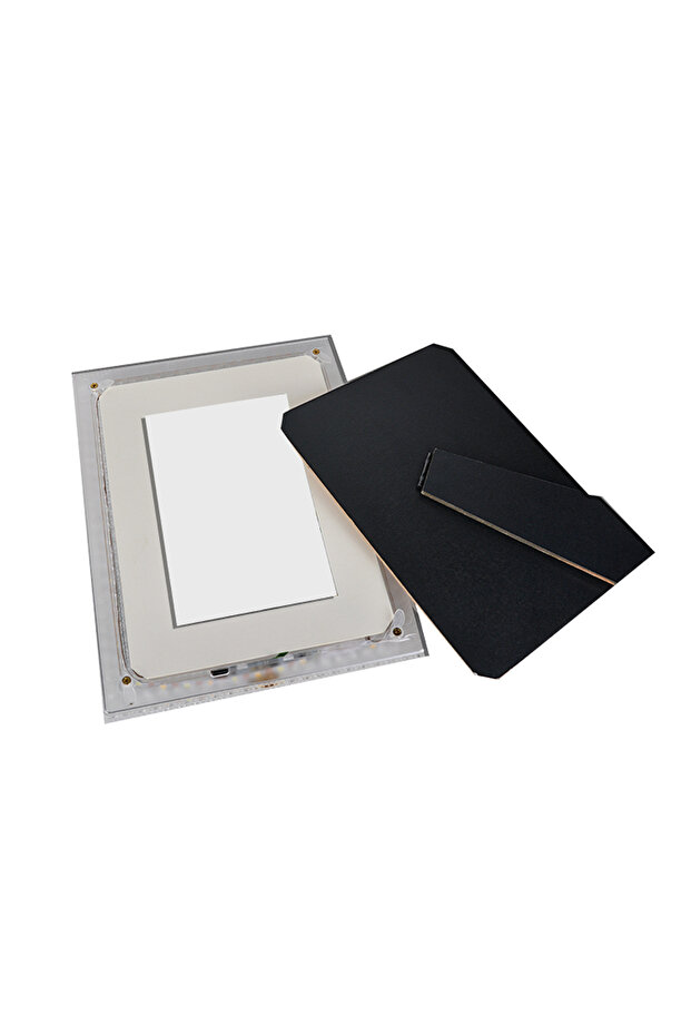 إطار صور مستطيل الشكل مزين بالزهور الوردية LED - 4