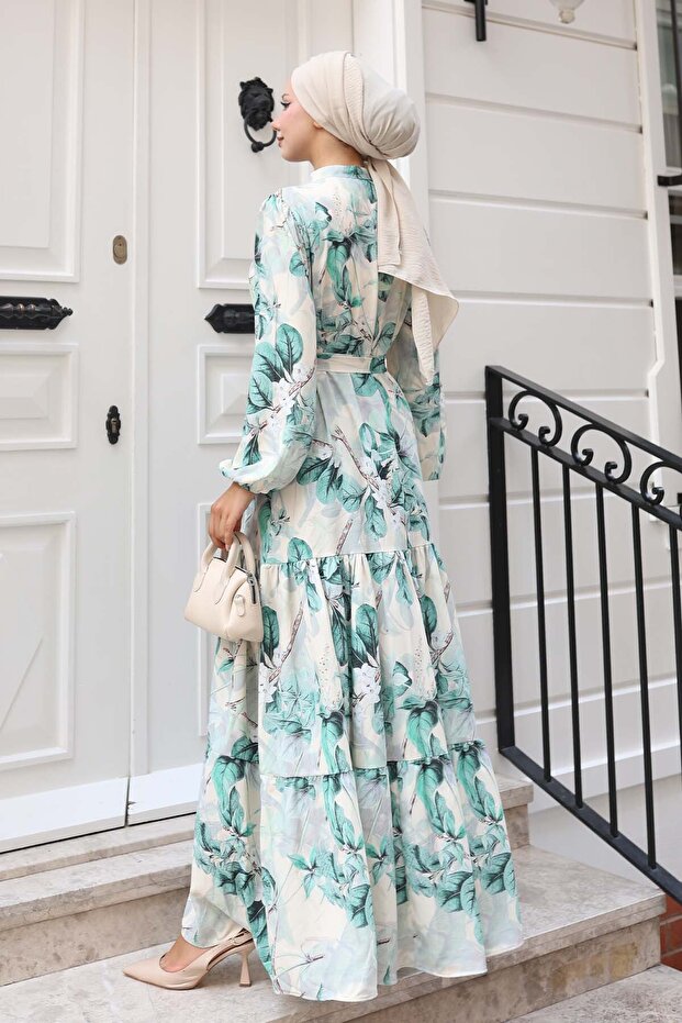 Rochie hijab cu model verde 584 - 5
