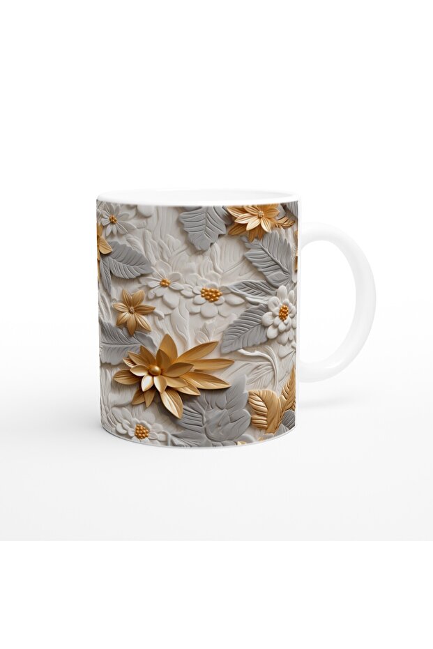 كوب على شكل زهرة لامعة من أوراق الذهب - 3