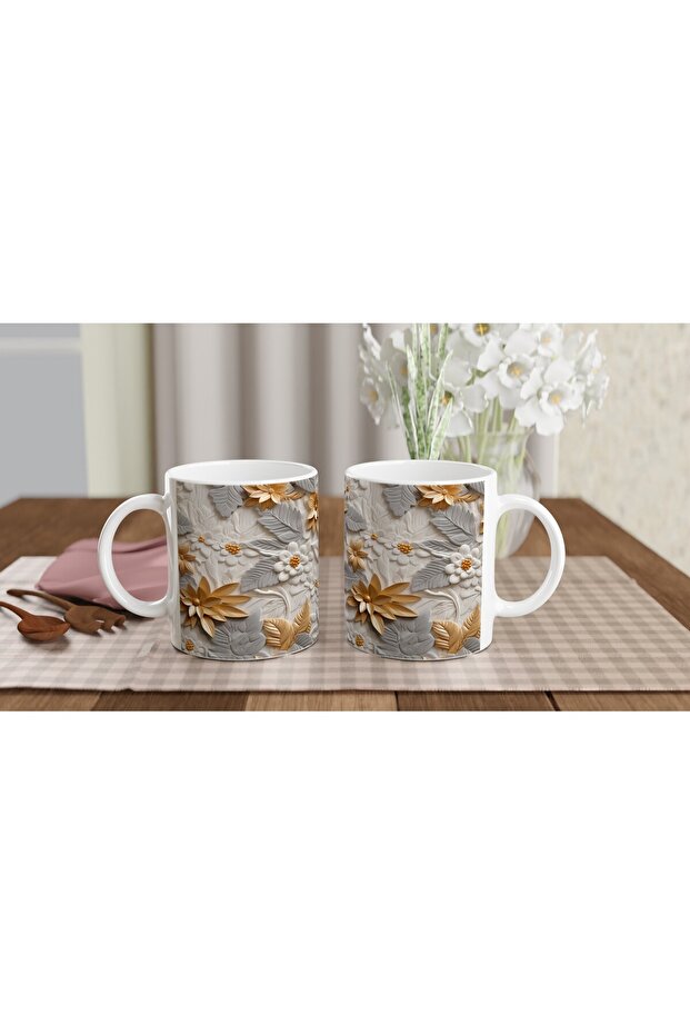 كوب على شكل زهرة لامعة من أوراق الذهب - 5