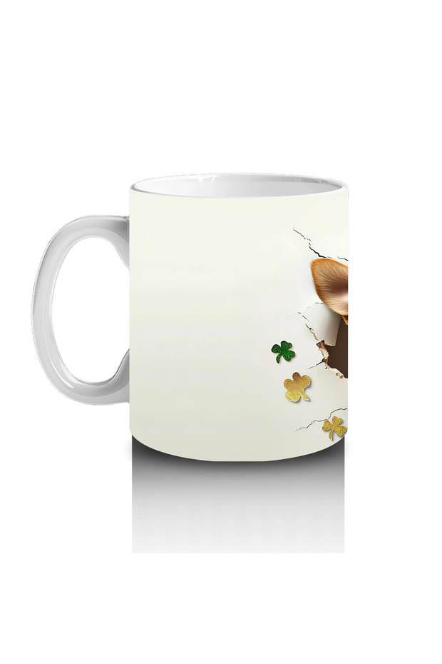 نمط كورجي سعيد مع قبعة القديس باتريك - كوب قهوة مطبوع - 2