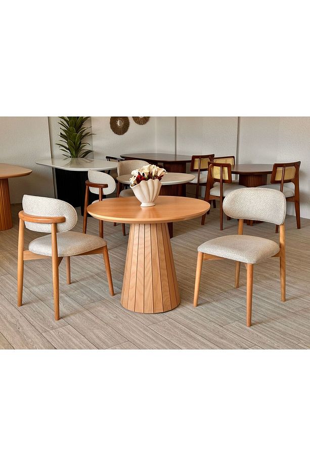 Modena Home Yuvarlak Ahşap Bohem Masa 4 Kişilik - 1