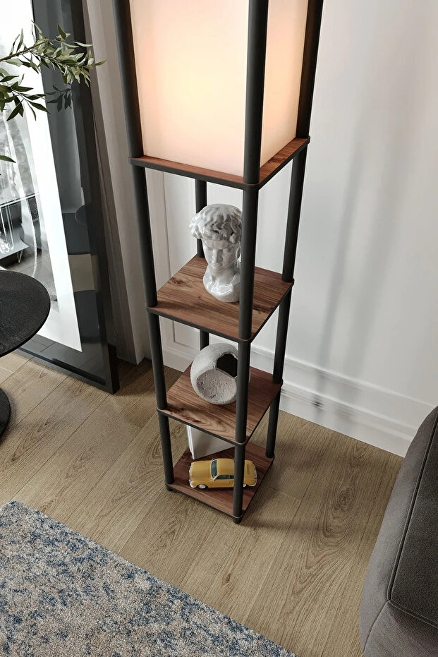 Sakura Raflı Lambader Ceviz, 1. Sınıf MDF ve PVC Başlık - 4