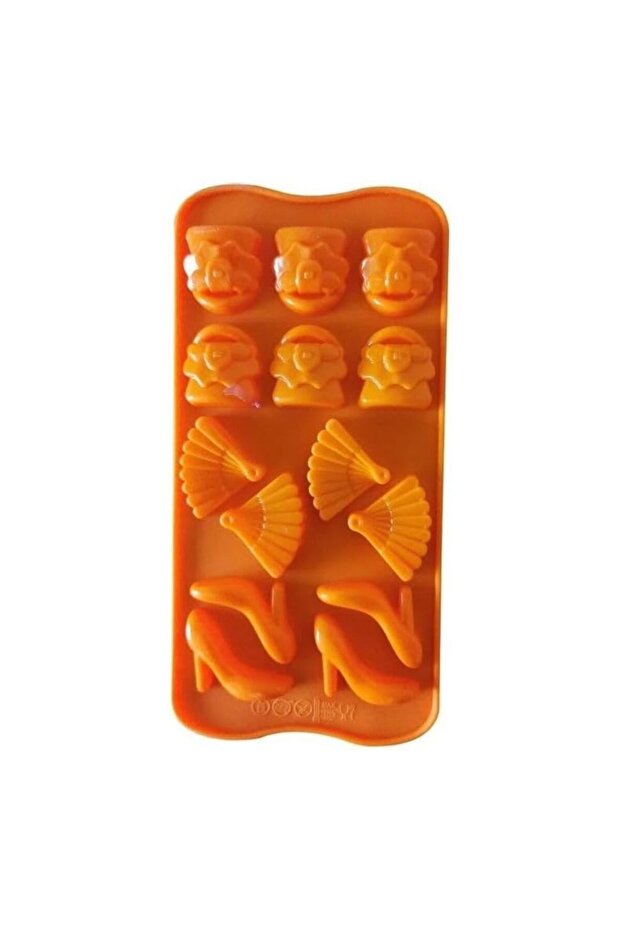 Orange Silicone Baking Mold – 14 Cavities, Fan & Heel Design