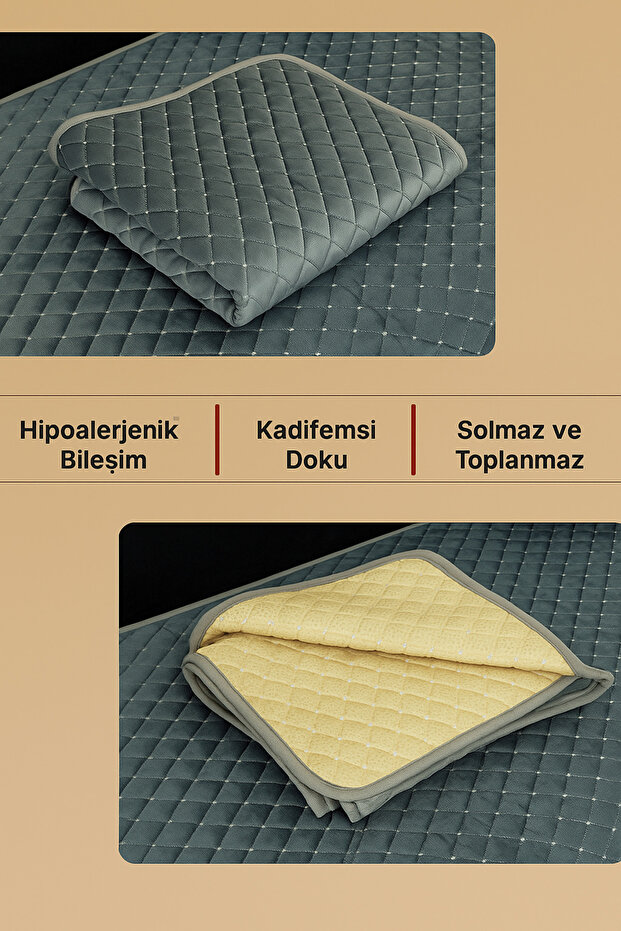 yokca PEDRO Kaymaz Taban Kapitone Koltuk örtüsü 90 x 210 - 3