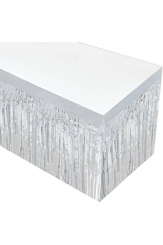 Silver Metalized Table Skirt - 3