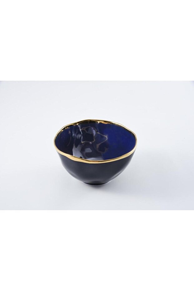 Beth & Lily – Sunset Blue & Gold Ceramic Extra Large Serving Bowl | Statement Centrepiece | UAE GCC Gift