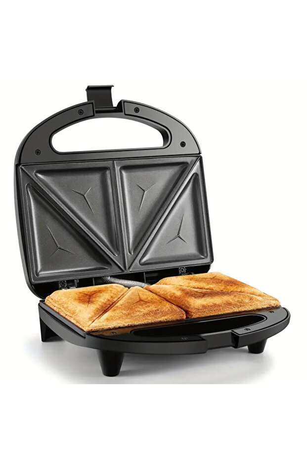 Multi-functional sandwich maker and pizza press, non-stick toaster with LED indicator lights - 1