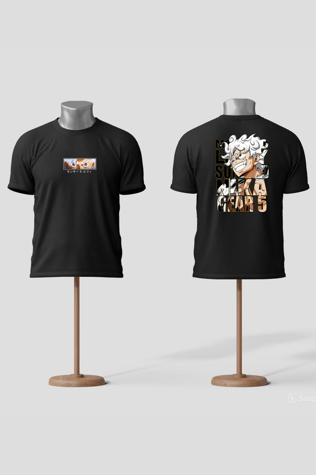 Oversize Printed T-Shirt, Oversize Unisex Black T-Shirt